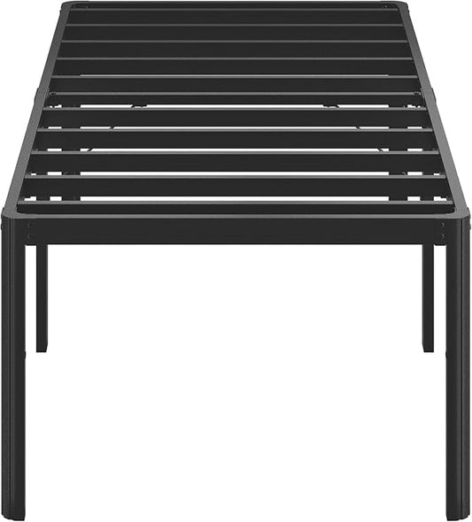 25 Inch High Twin Bed Frames with Rounded Corner Legs, Heavy Duty Metal Twin Platform Bed Frame with Steel Slats Support, No Box Spring Needed, Noise Free, Easy Assembly