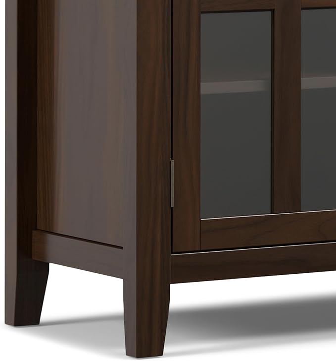 SIMPLIHOME Artisan SOLID WOOD 53 inch Wide Transitional TV Media Stand in Tobacco Brown For TVs up to 60 inches for the Living Room and Entertainment Center