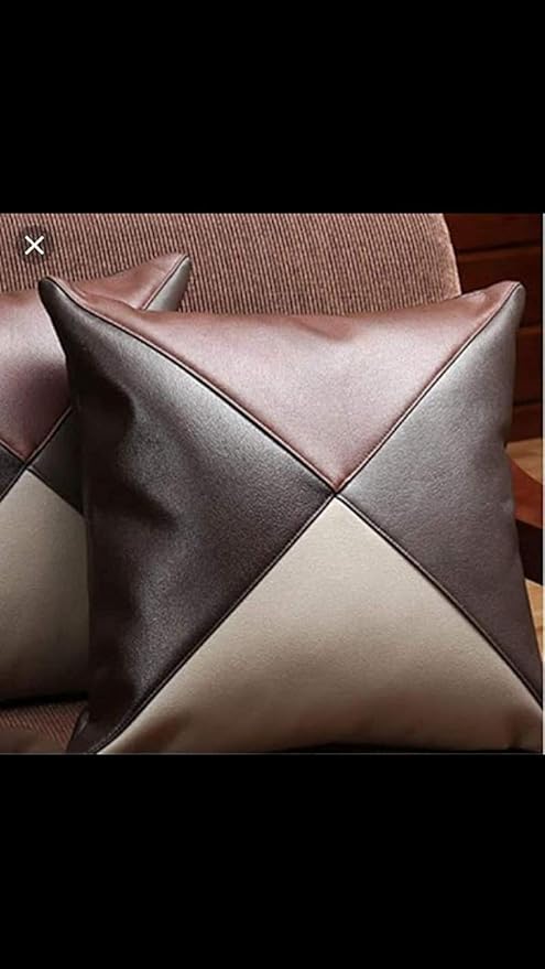 D DOLLY LAMB Lambskin Leather Pillow Cover - Sofa Cushion Case - Decorative Throw Covers for Living Room & Bedroom, 20x20 Inches - Multi Color 01 Pack of 2