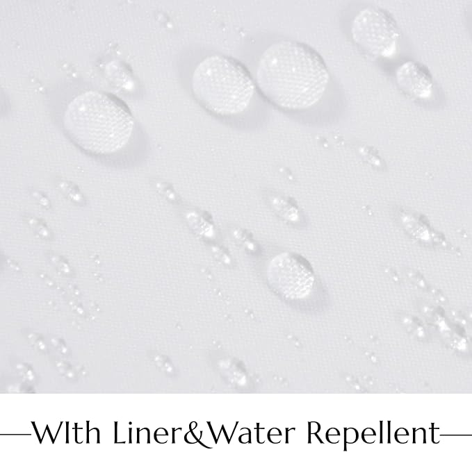 No Hook Shower Curtain with Snap in Liner, White and Black Striped Heavy Duty See Through Window Waterproof Machine Washable Bathroom Curtain 71" W x 74" L (Pack of 1)