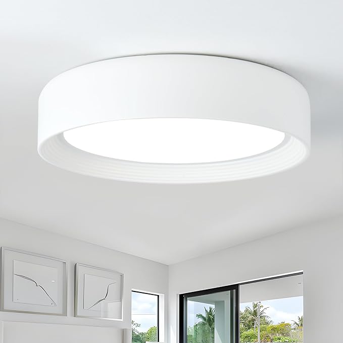 Dimmable Flush Mount Ceiling Light Fixture,15.75 Inch Modern Round White Ceiling Lamp,36W 5CCT 3000K-6500K Lighting for Bedroom,Living Room,Kitchen,Laundry Room