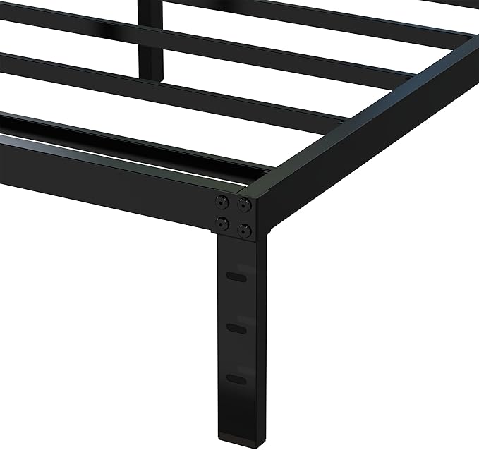 12 Inch Cal King Bed Frame No Box Spring Needed, Heavy Duty California King Metal Platform Support Up to 3000 lbs with Steel Slat, Easy Assembly, Noise Free, Black