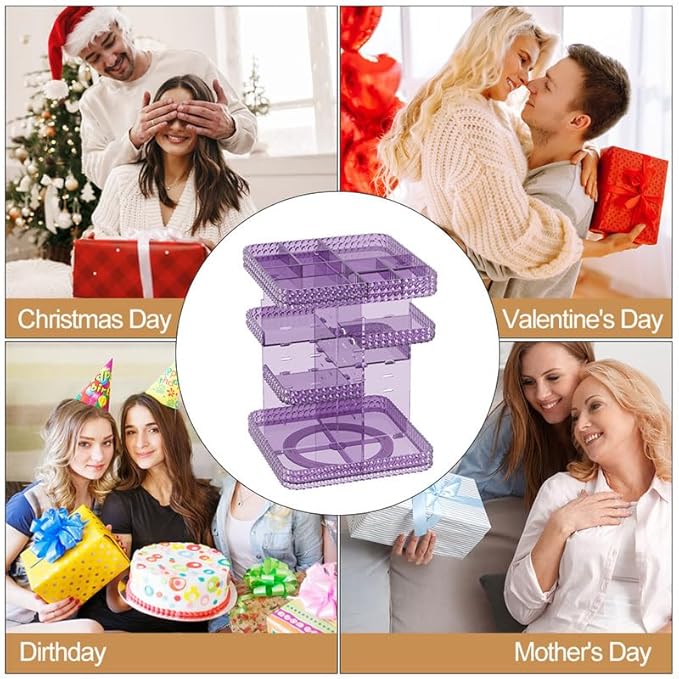 Makeup Perfume Organizer - 360 Rotating Acrylic Cosmetic Storage Make Up Organizer with Lazy Susan for Vanity & Dresser Countertop (Purple)