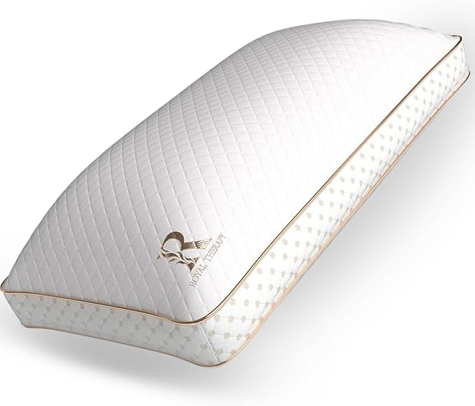 Royal Therapy King Memory Foam Pillow, Adjustable Shredded Odor-Free Pillow for Neck & Shoulder Pain Relief, Support for Back, Stomach, Side Sleepers, AirFlowPRO