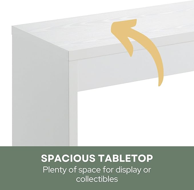 Convenience Concepts Northfield Hall Console Table 48" - Modern, Minimalist Narrow Sofa Display Accent for Contemporary Living Room, Entryway, or Hallway, White