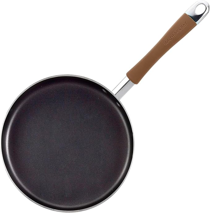 Rachael Ray Cucina Nonstick Cookware Pots and Pans Set, 12 Piece, Mushroom Brown