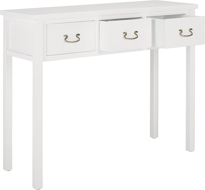 SAFAVIEH Home Collection Cindy Farmhouse White 3-Drawer Console Table