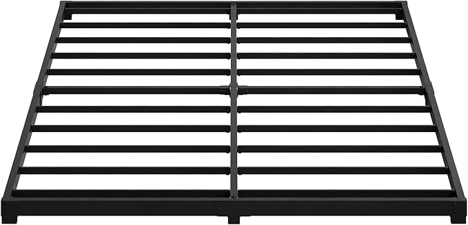 3 Inch Low Full Size Bed Frame Heavy Duty Metal Platform, No Box Spring Needed, Easy Assembly Mattress Foundation, No Noise, Black