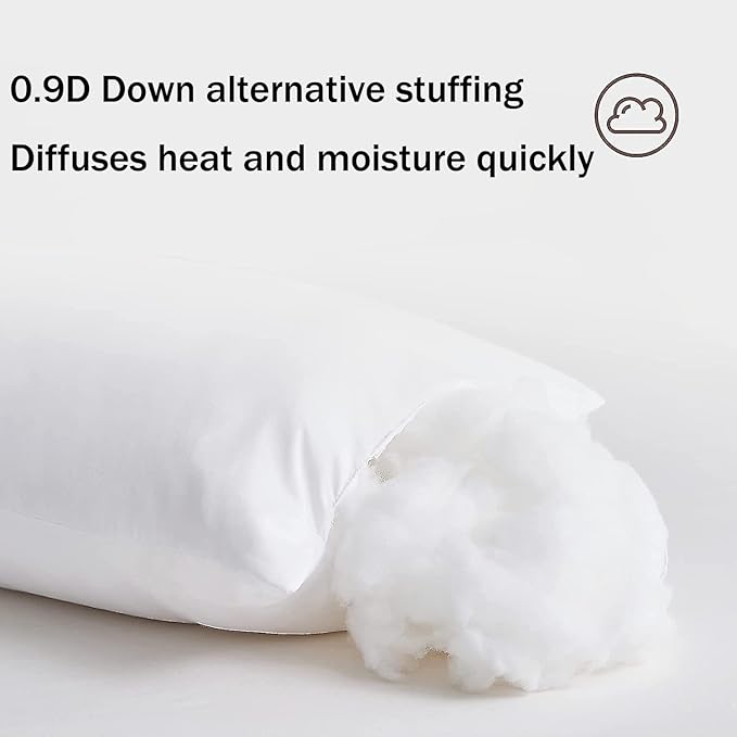 Hotel Collection Thick Bed Pillows Queen Size Set of 2 Soft Plush Fluffy Side Sleeper Pillow for Adults Back Sleeping High Loft Medium Firmness White 20x30 inches