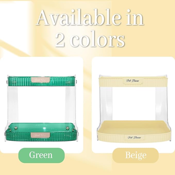 Skincare Organizers 2 Tier, Makeup Organizer Countertop, Cosmetic Display Cases, Makeup＆Skincare Organizer for Vanity, Desktop, Bathroon, Ideal Gifts for Women (Beige-2 Tier)