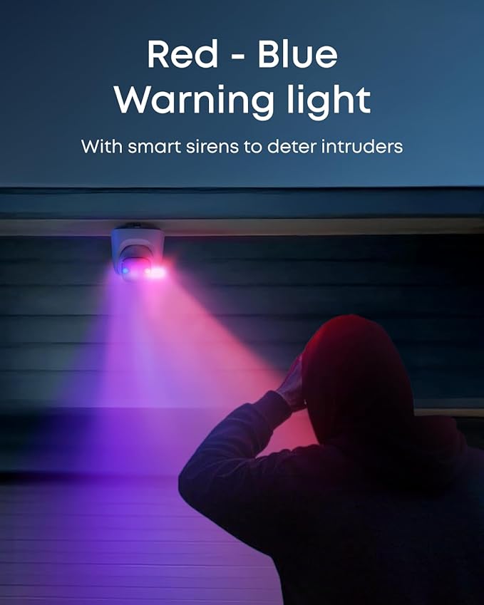 eufy PoE Turret Security Camera E41, NVR Add On Cam, 4K UHD, 122° FOV, F1.6 Color Night Vision, 24/7 Recording, Human/Vehicle/Pet AI Detection, Red and Blue Strobe, Plug and Play