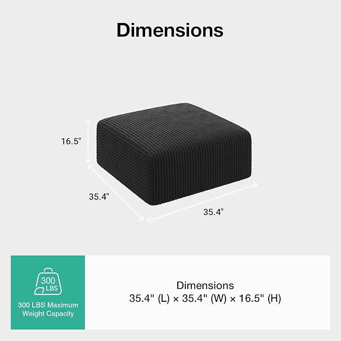 Novilla Modular Sectional Sofa, Modern Cloud Sectional Couch with Smarts Coil™ Support, Upholstered Boneless Couch for Living Room Apartments Bedroom, No Assembly Required (Ottoman)