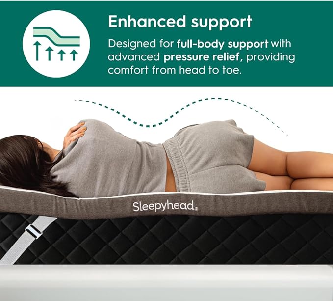 Sleepyhead Queen 3 Inch Luxury Gel Mattress Topper, Memory Foam Mattress Pad, Washable Cover, Thick, Cool & Comfortable Bedding, (60x80 inches)