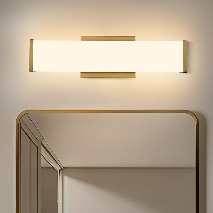 Kalium 16in Modern Wall Sconces, Dimmable Bathroom Vanity Lights, 3000K Warm White LED Indoor Sconces Lighting for Bathroom, Stairs, Living Room, Bedroom. Hardwired.