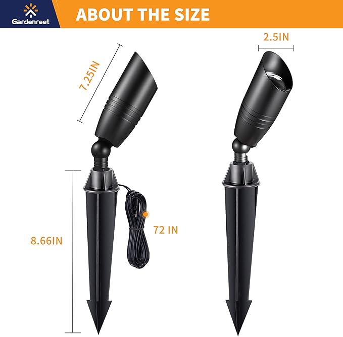 Black Brass Landscape Lighting Kit (12-Pack Spotlights) with 300W Low Voltage Transformer and Mechanical Timer and 250FT Wire and 50Pack Connectors for Outdoor Garden Patio