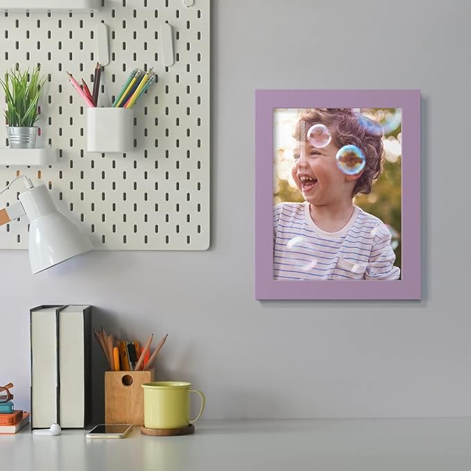 Renditions Gallery 6x8 inch Picture Frame High-end Modern Style, Made of Solid Wood and High Definition Glass Ready for Wall and Tabletop Photo Display, Violet Frame