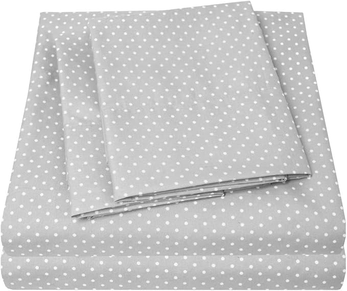1500 Supreme Collection King Sheet Sets Polka Dot Gray - Luxury Hotel Bed Sheets and Pillowcase Set for King Mattress - Extra Soft, Elastic Corner Straps, Deep Pocket Sheets, King, Polka Dot Gra