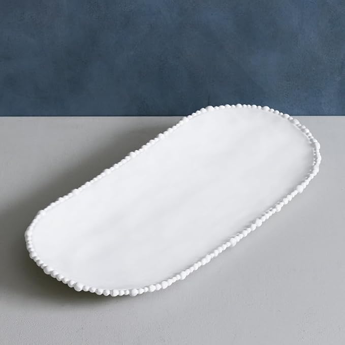 Beatriz Ball 2421 Alegria Melamine Oval Tray, Large, White