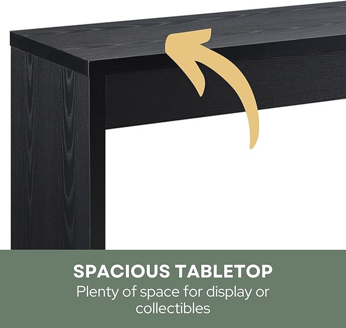 Convenience Concepts Northfield Hall Console Table 48" - Modern, Minimalist Narrow Sofa Display Accent for Contemporary Living Room, Entryway, or Hallway, Black