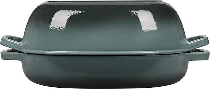 Enameled Cast Iron Dutch Oven Pot with Lid, Oval Dutch Oven for Bread Baking, Bread Oven for Homemade Sourdough Bread Baking, 7qt, Slateblue