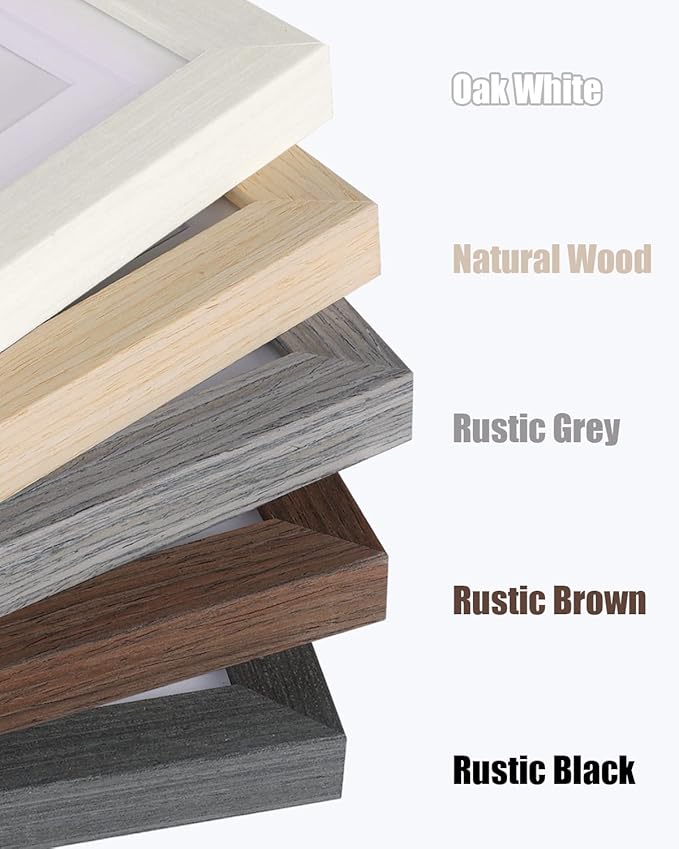 Egofine 12x16 Picture Frame Made of Solid Wood with Plexiglass, Display Pictures 9x12/11x14 with Mat or 12x16 Without Mat for Wall Mounting, Beige