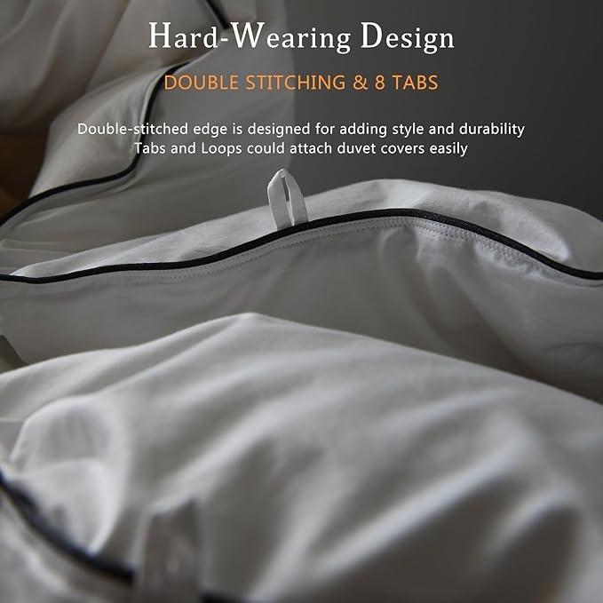 Luxury White Down Fiber Comforter King Size - Down Fiber Comforter for All Seasons - Ultra-Soft Duvet Insert Medium Warmth - Hotel Collection Comforters，59 Oz (106x90)