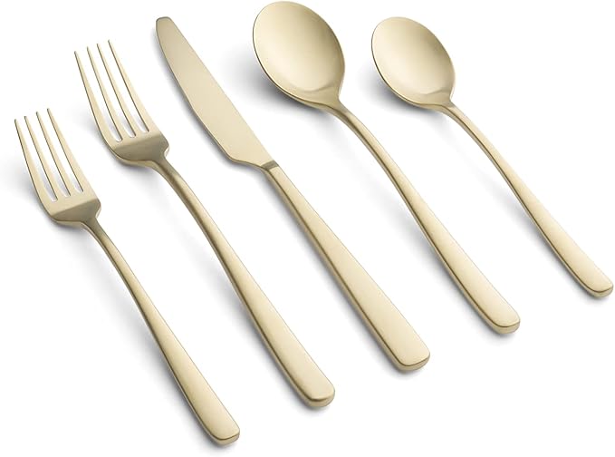 Cambridge Silversmiths Rise Champagne Satin 20-Piece Flatware Set, Service for 4