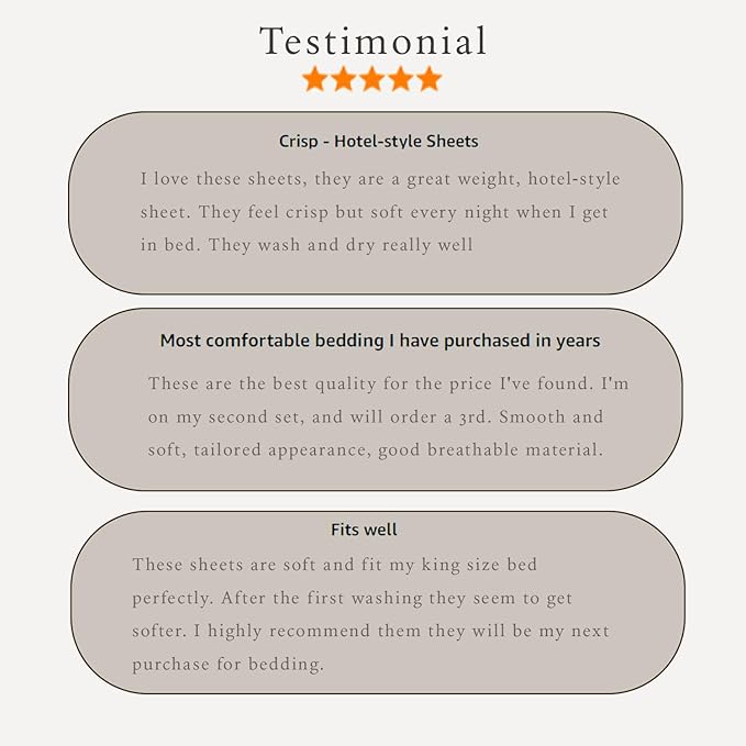 Threadmill Cotton Twin Sheet Set | 500TC 100% Cotton Twin Bed Sheets - Damask Jacquard Sateen, Soft Breathable 3-Piece Cooling Set - Beige