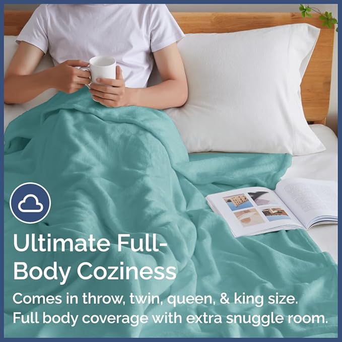 Ultra Soft Fleece Blanket Twin Size - Flannel Fleece Luxury Twin Blanket - Lightweight for Couch Bed Chair - Thick, Warm & Breathable - All Season Cozy Fuzzy, Anti-Static Microplush Bedding, Turqoise