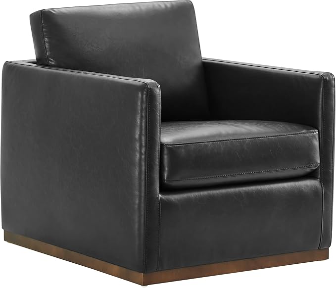 CHITA Swivel Accent Chair, FSC Certified Mid Century Modern Arm Chair for Living Room and Bedroom, Fully Assembled, Black