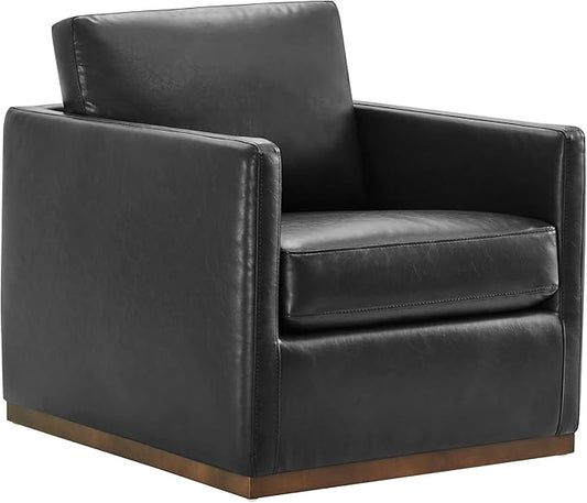 CHITA Swivel Accent Chair, FSC Certified Mid Century Modern Arm Chair for Living Room and Bedroom, Fully Assembled, Black