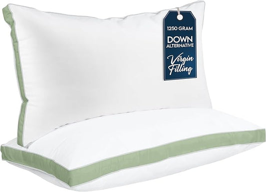 Utopia Bedding Bed Pillows for Sleeping King Size (Sage), Set of 2, Cooling Hotel Quality, Gusseted Pillow for Back, Stomach or Side Sleepers