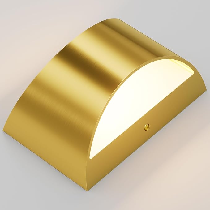 Aipsun 2 Pack Brushed Gold Wall Sconce Indoor Wall Lights Hardwired Up and Down Wall Mount Light for Living Room Bedroom Hallway Corridor Conservatory Warm White 3000K(with G9 Bulbs)