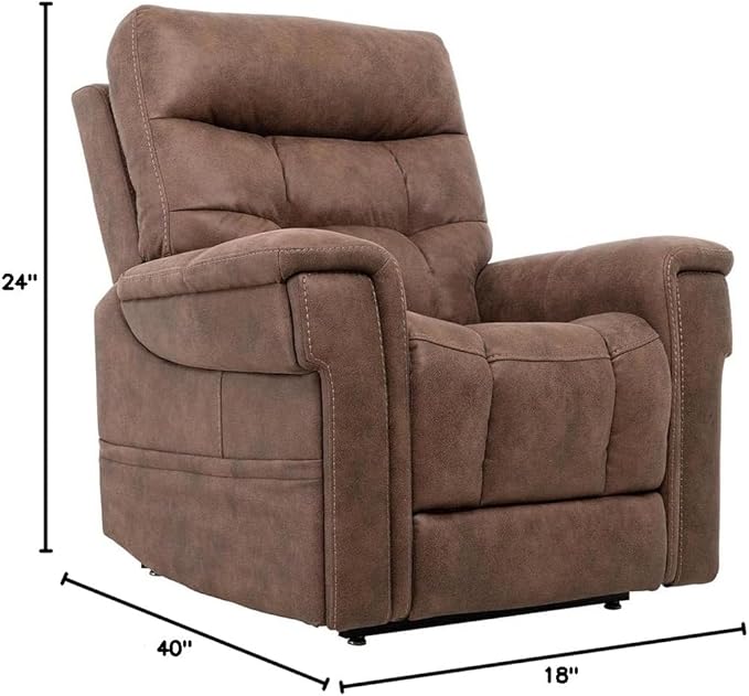 VivaLift! Radiance Power Recliner Lift Chair by PrideMobility, with 3 Heat Pads Heat System (Canyon Silt, Petite Wide with Curbside Delivery)