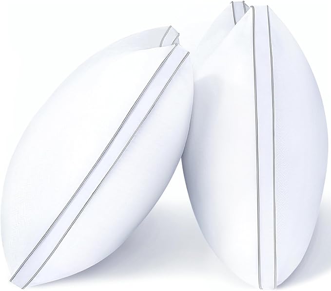 viewstar Pillows Queen Size Set of 2, Hotel Quality, Down Alternative Gusseted Bed Pillows for Side, Back, or Stomach Sleepers, White