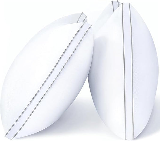 viewstar Pillows Queen Size Set of 2, Hotel Quality, Down Alternative Gusseted Bed Pillows for Side, Back, or Stomach Sleepers, White