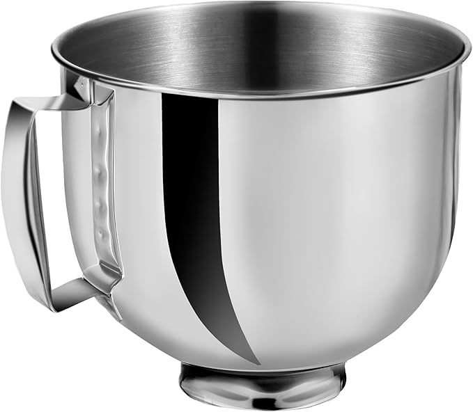 5.5 Quart Stainless Steel Mixer Bowl for KitchenAid Stand Mixers, Compatible with 4.5 & 5 QT Kitchen Aid Tilt-Head Mixers, KitchenAid Mixer Accessories&Replacement Bowl