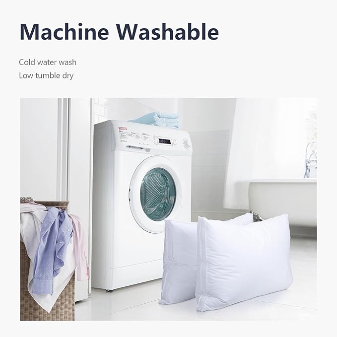 King Size Feather Pillow - Single Extra Large Down & Feather Blend Pillow 600 Fill Power, 100% Cotton Cover, Hypoallergenic, Hotel Quality