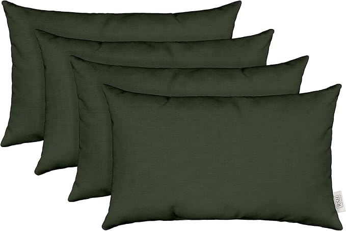 RSH Décor Sunbrella Jumbo Lumbar Pillow Covers – Set of 4 | 26" x 16" | Outdoor Use – Patio, Lounge, Adirondack, Deck | Water & Fade-Resistant | Play Jungle | Includes Down-Alternative Inserts