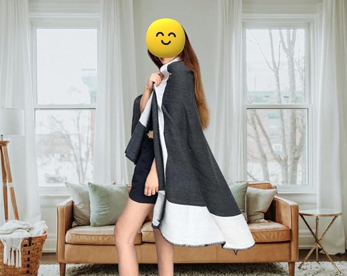 h Blanket Soft Throw Blanket Faux Fleece Cashmere Plaid Warm Shawl Thick Knitted Plush Cozy Comfy for Women Throw Blanket for Sofa Couch Bed Queen King Size 55x66 in (Light Grey)