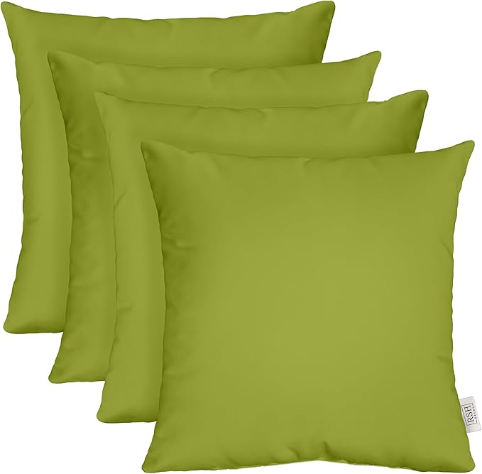 RSH DECOR: Sunbrella Square Throw Pillows Set of 4 | 17" x 17" | Water and Fade-Resistant Performance Fabric | Outdoor Pillow Covers with Down-Alternative Inserts | Canvas Macaw