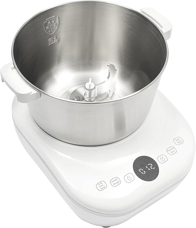 Electric Dough Maker with Ferment Function 5L/4.5QT Dough Mixer Machine, Automatic Stainless Steel Flour Kneading Machine with Microcomputer Timer, Tabletop Split Design Dough Mixer (White)