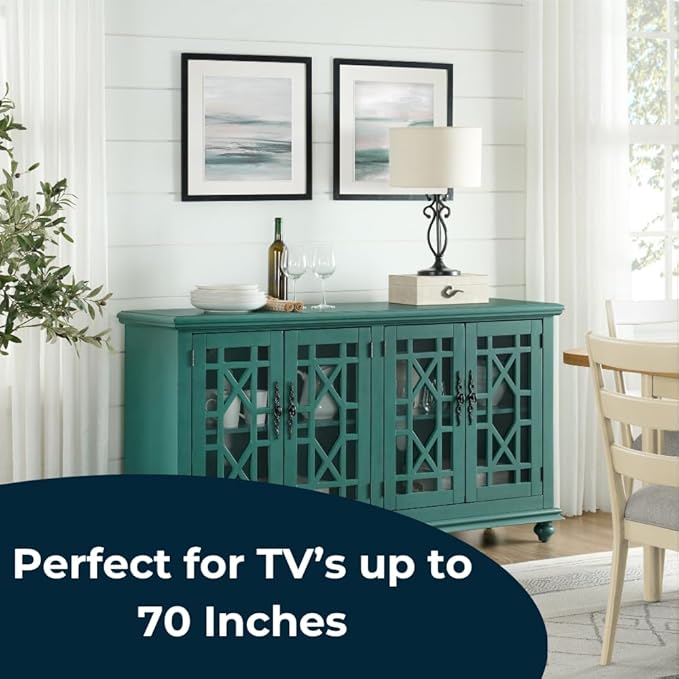 Martin Svensson Home Elegant TV Stand, 63" W x 35" H, Antique Teal-Green