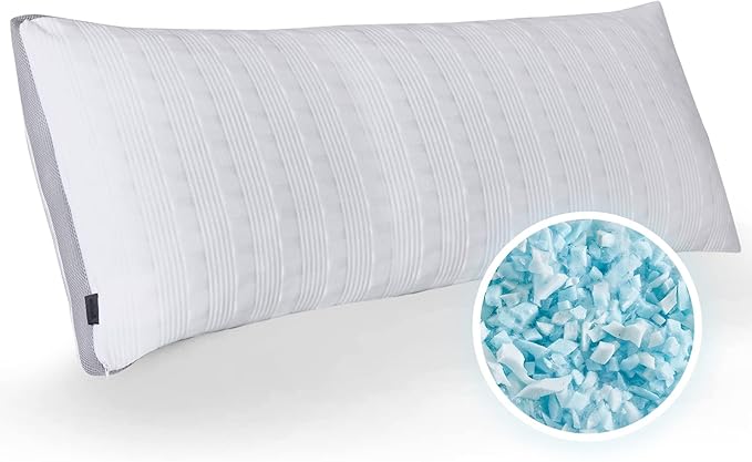 Meoflaw Cooling Pillows Body Size,Shredded Memory Foam Bed Pillows for Sleeping, Supportive Body Pillows for Back & Side Sleepers,Adjustable Pillows Body Size with Washable Removable Cover