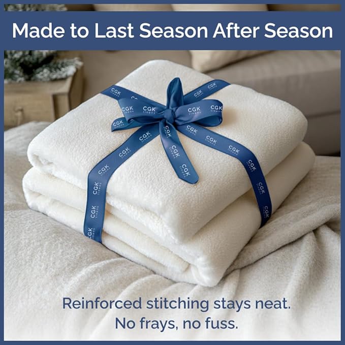 Ultra Soft Fleece Blanket Queen Size - Flannel Fleece Luxury Queen Blanket - Lightweight for Couch Bed Chair - Thick, Warm and Breathable - All Season Cozy Fuzzy, Anti-Static Microplush Bedding, White