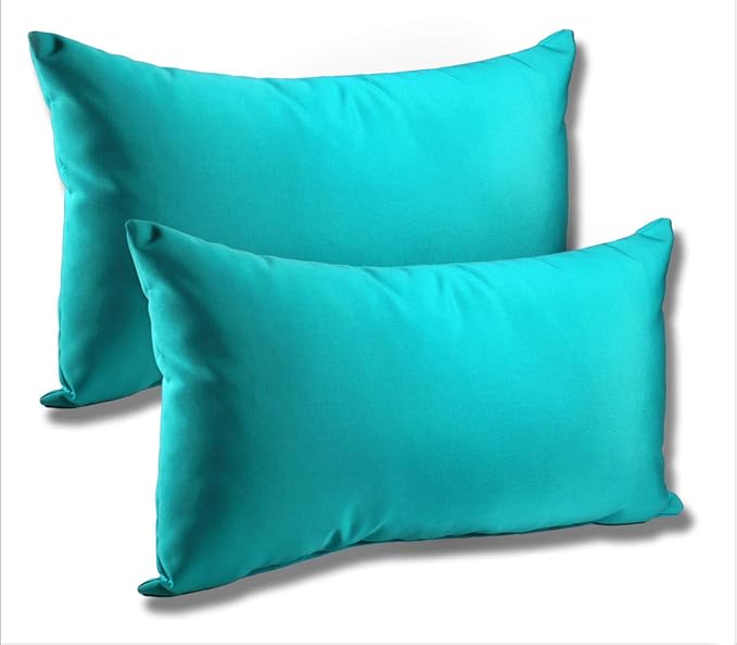 Comfort Classics Set of 2-22x12x4 Sunbrella Indoor/Outdoor Fabrics Lumbar Pillows in Aruba Inc.