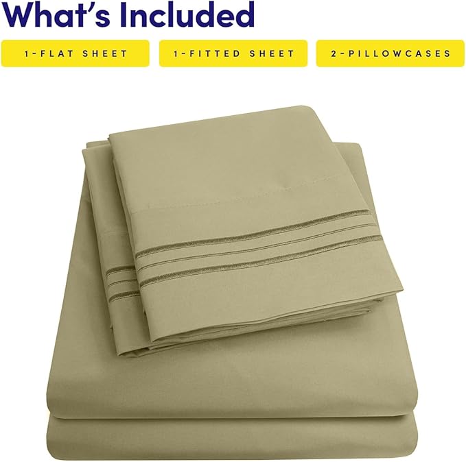 1500 Supreme Collection California King Sheet Sets Sage Green - Luxury Hotel Bed Sheets and Pillowcase Set for California King Mattress - Extra Soft, Elastic Corner Straps, Deep Pocket Sheets Sage