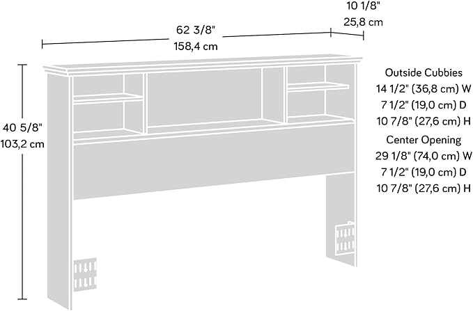Sauder River Ranch Full/Queen Bookcase Headboard, in Grand Walnut Finish