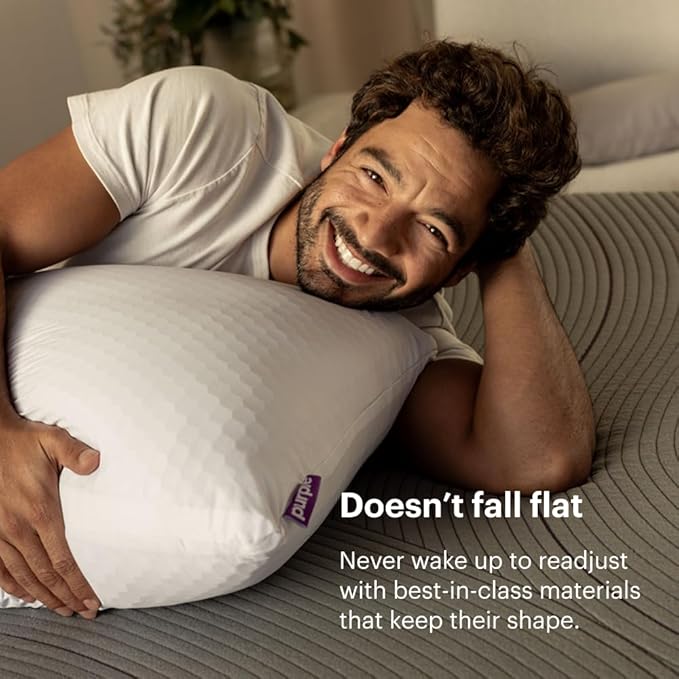 Purple Harmony Pillow - Standard - Medium, Greatest Pillow Ever Invented, 360º Hex Grid & Talalay Latex Core - No Pressure Support, Stays Cool, Luxurious Comfort