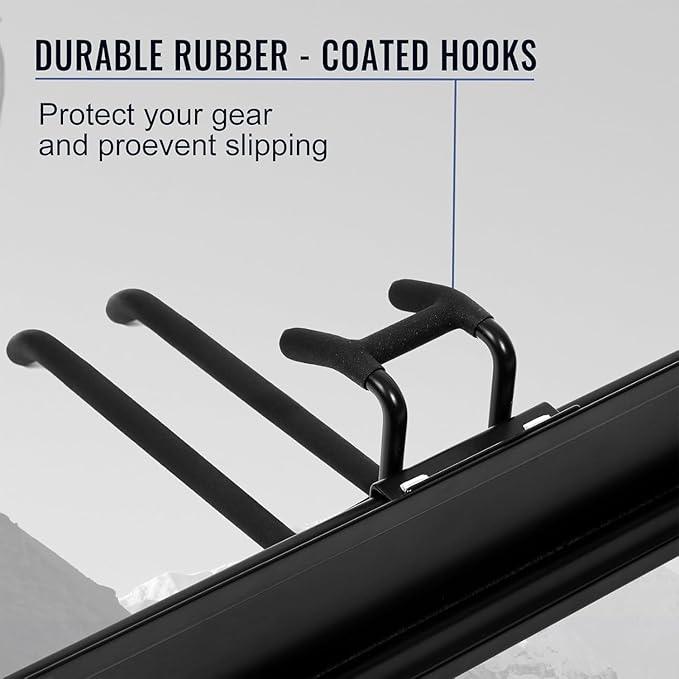 Wall Mount Tool Storage Rack, Heavy Duty Garage Storage Tool Organizer, Garden Tool Wall Hooks and Hangers, Hold Up to 350lbs (Black 6pcs)